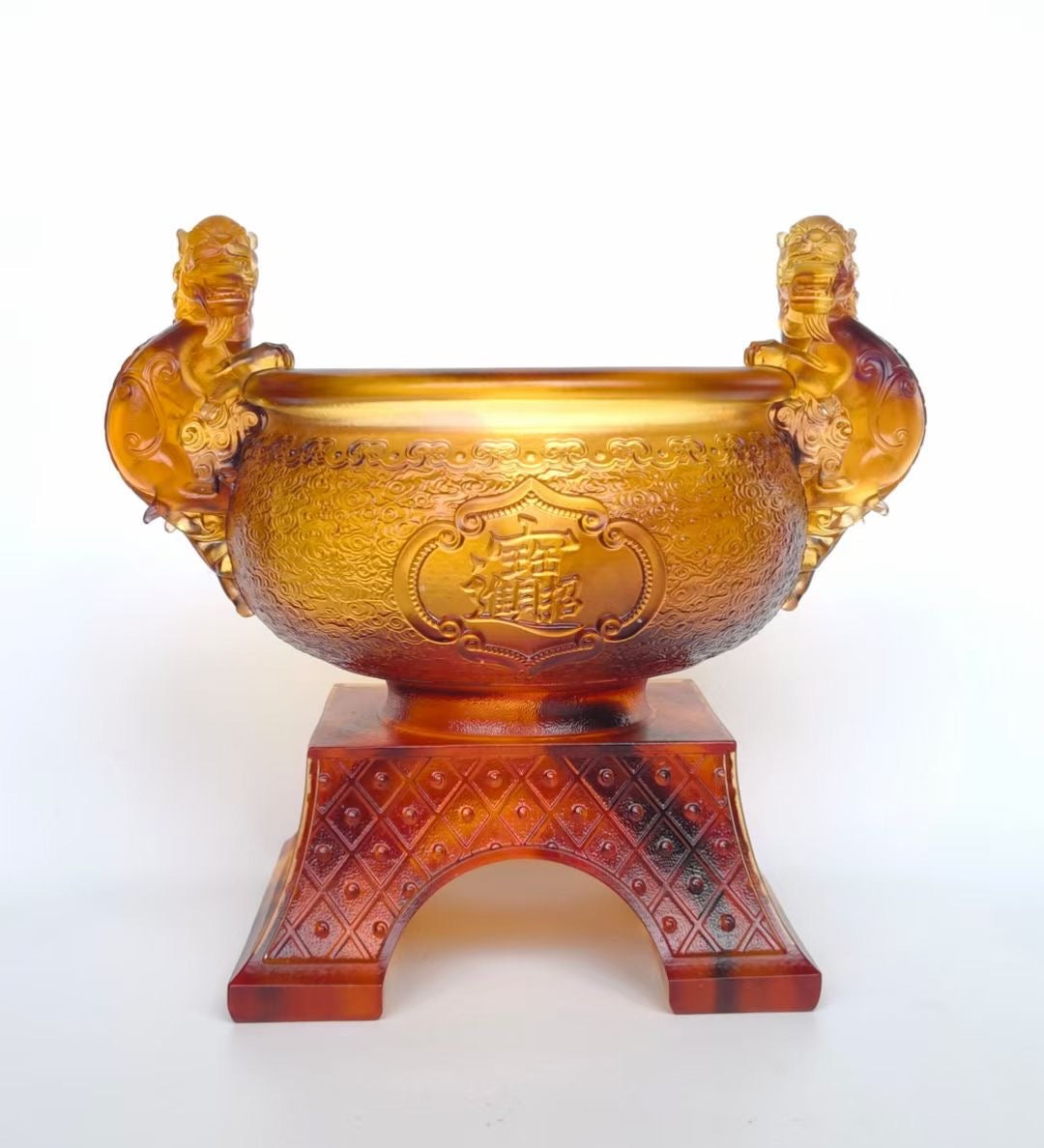 TXJ-917 Traditional Liuli Crystal Art Fengshui Gifts Home Decoration Craft Treasure Cornucopia
