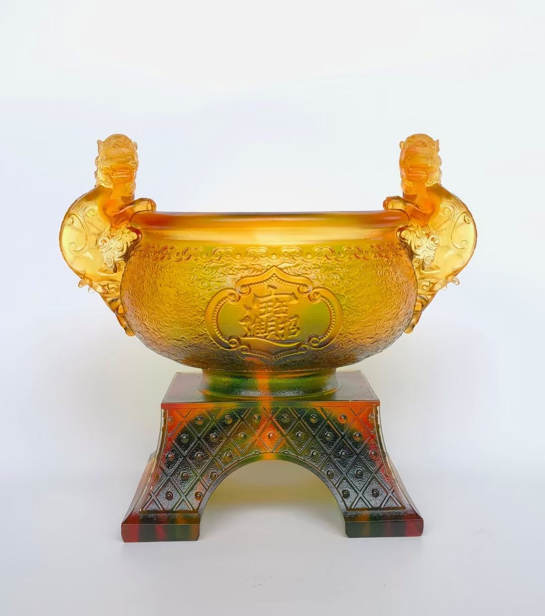 TXJ-917 Traditional Liuli Crystal Art Fengshui Gifts Home Decoration Craft Treasure Cornucopia