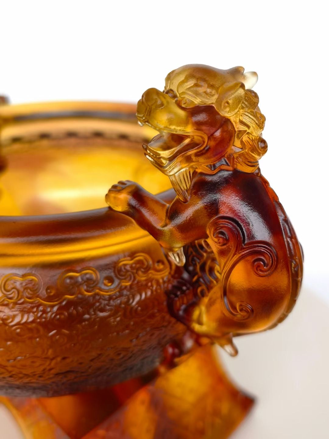 TXJ-917 Traditional Liuli Crystal Art Fengshui Gifts Home Decoration Craft Treasure Cornucopia