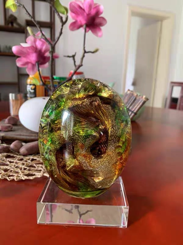 TXJ-928 OEM Fengshui Liuli Goldfish table decoration accessories
