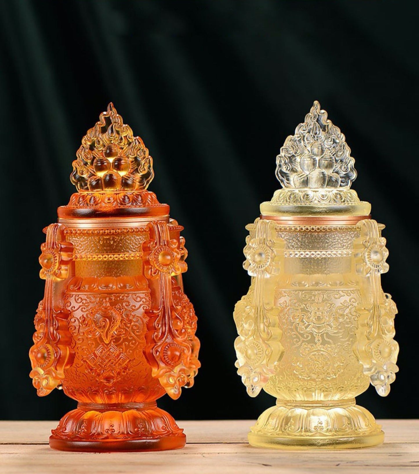 TXJ-362 Fengshui Home Decorative Ornaments Traditional Liuli Mani Bottle Wealth Vase