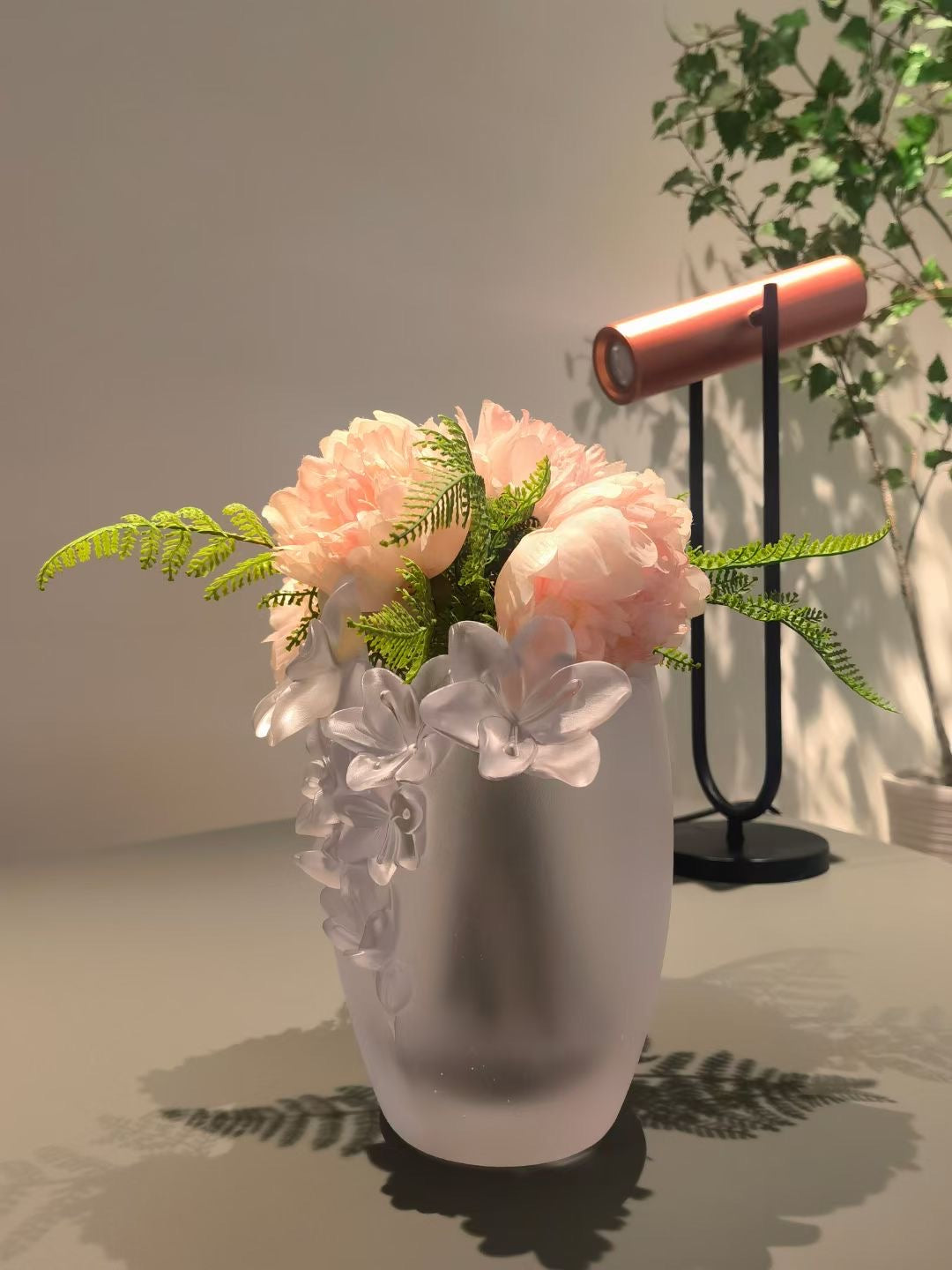 TXJ-936 New arrivals wedding party decoration Liuli crystal glass luxury vase Pinellia Ternata
