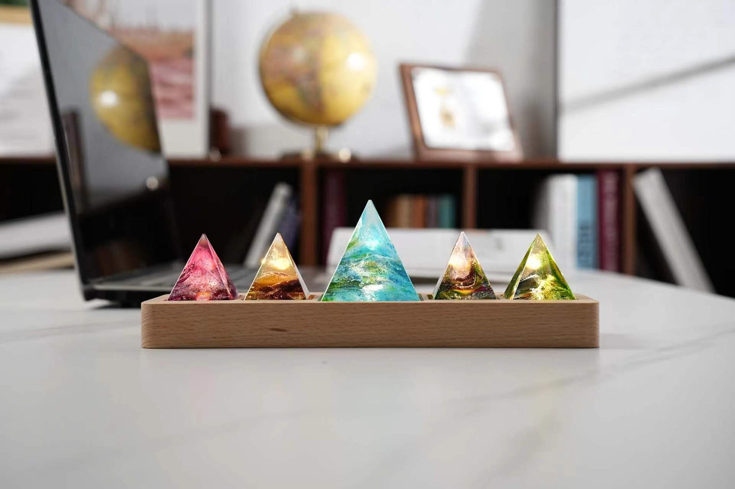 TY-937 Liuli Pyramid with LED wooden base