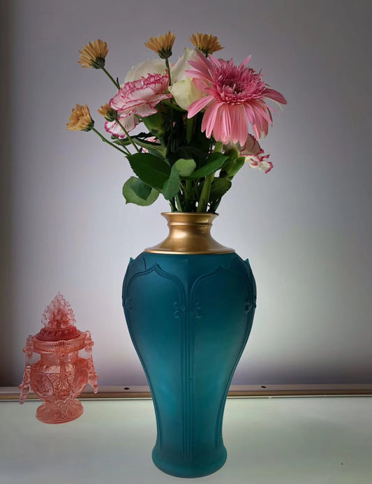 TXJ-331 Liuli Auspicious-flower Luxury Unique home decoration flower vase