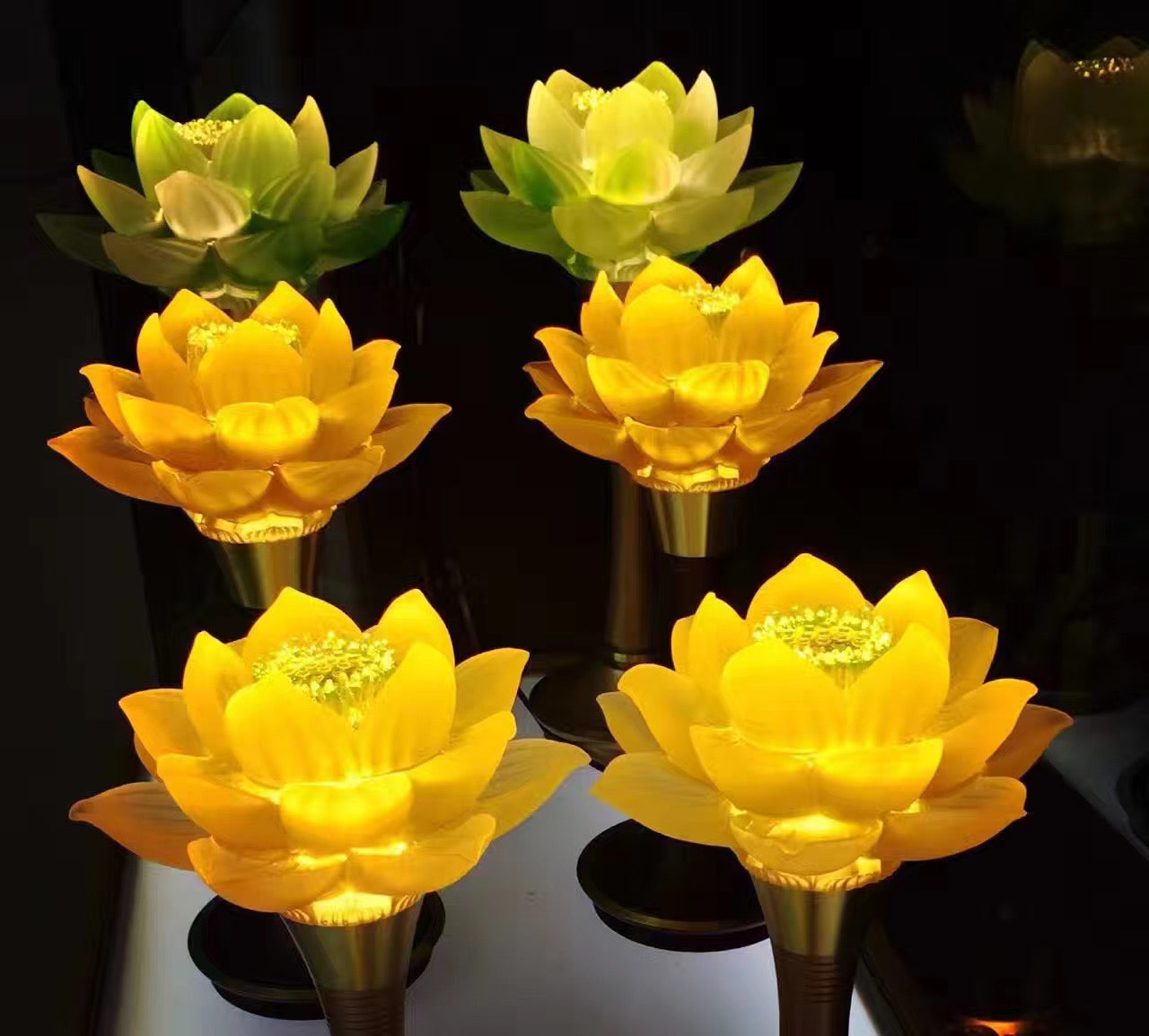 TXJ-610 Motif Decor Liuli  Lotus Art Led Table Lighting