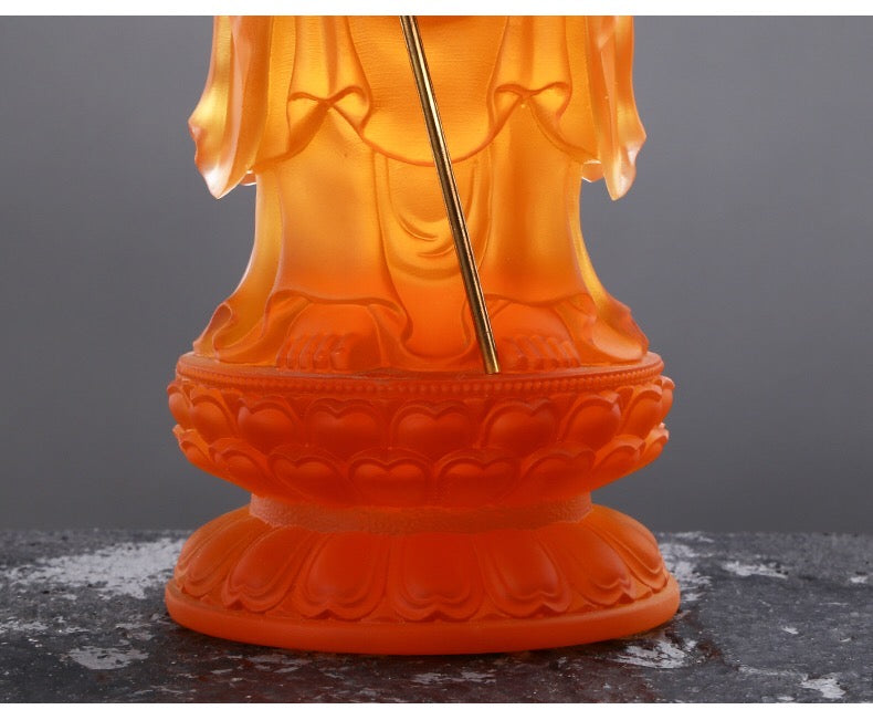 TXF-110 Liuli Crystal Buddha, Ksitigarbha Bodhisattva, Fulfillment of Lotus Radiance