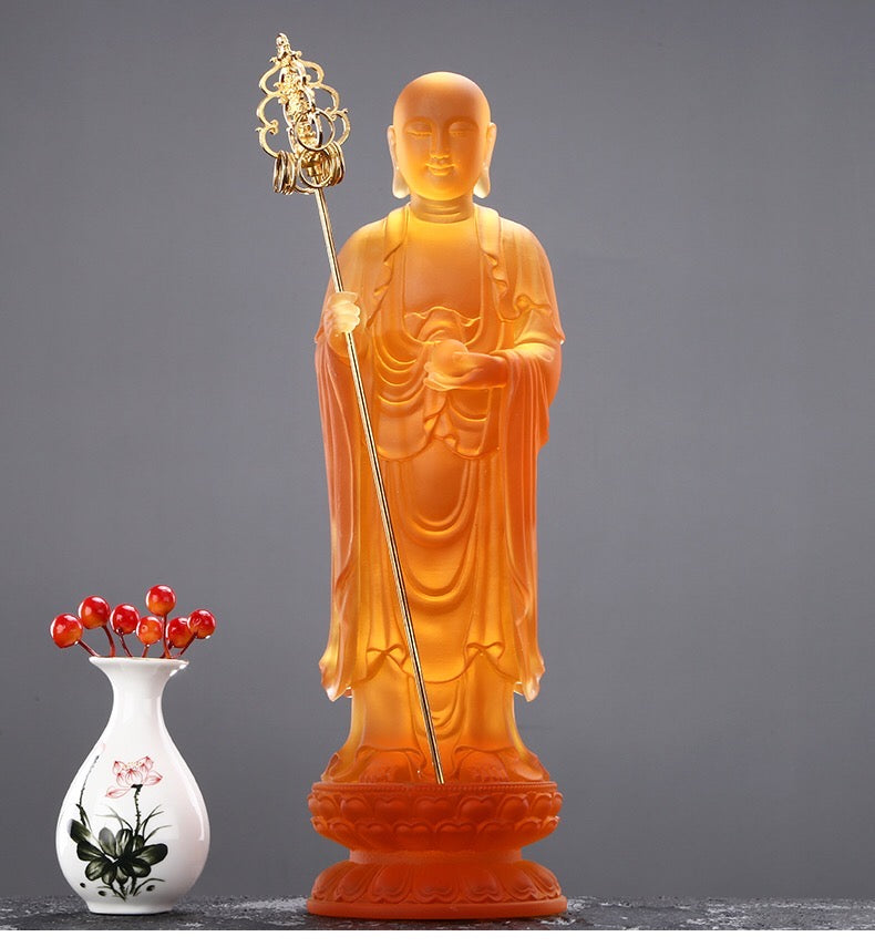 TXF-110 Liuli Crystal Buddha, Ksitigarbha Bodhisattva, Fulfillment of Lotus Radiance