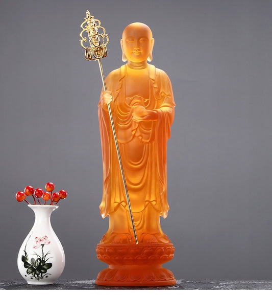 TXF-110 Liuli Crystal Buddha, Ksitigarbha Bodhisattva, Fulfillment of Lotus Radiance