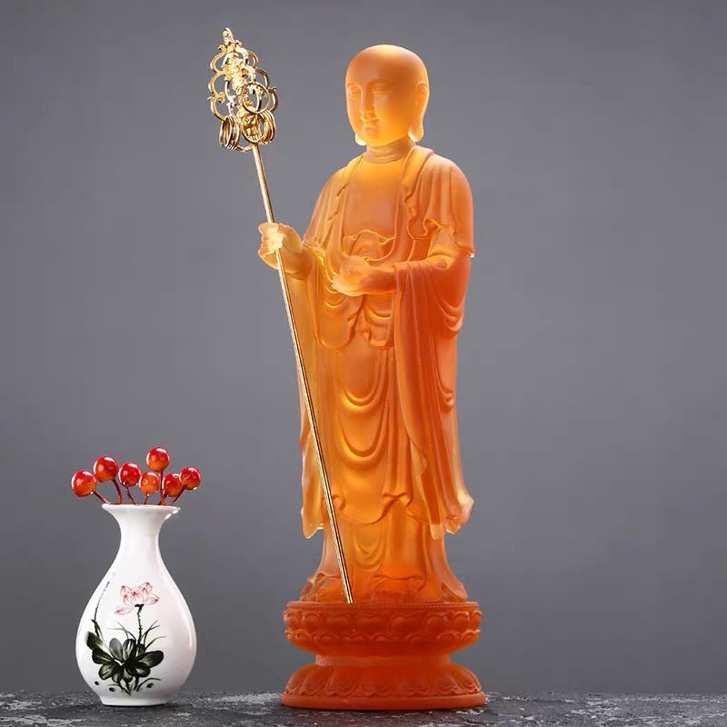 TXF-110 Liuli Crystal Buddha, Ksitigarbha Bodhisattva, Fulfillment of Lotus Radiance