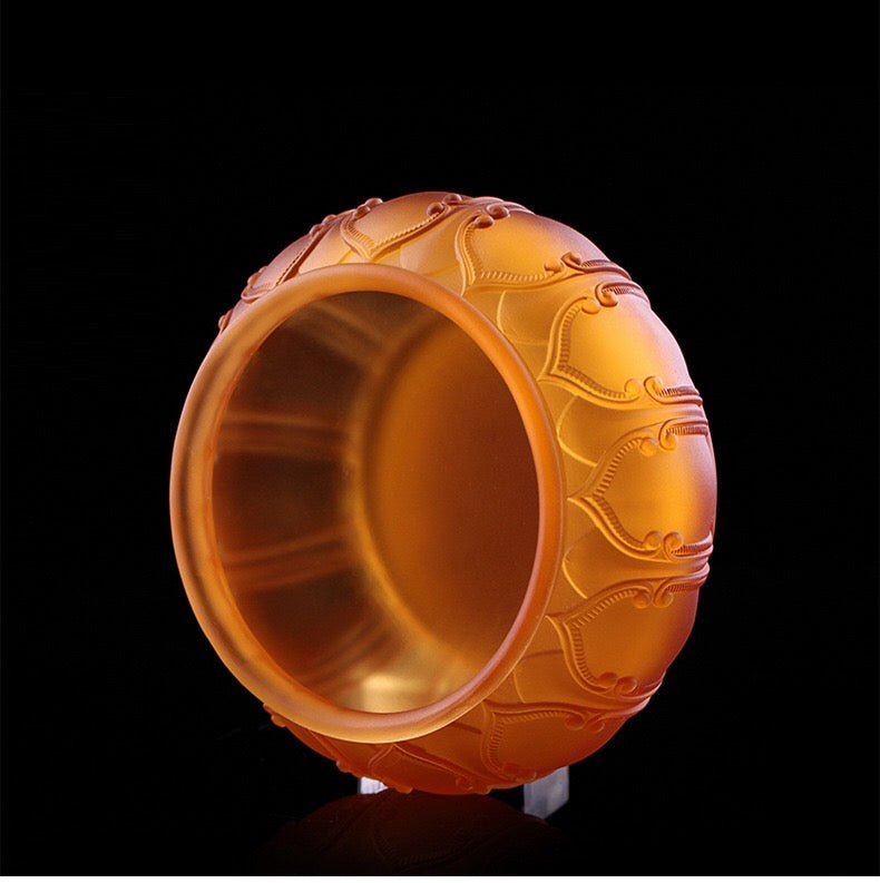 TXJ-311 Wholesale Round Censer Traditional Liuli Crystal incense stick burner