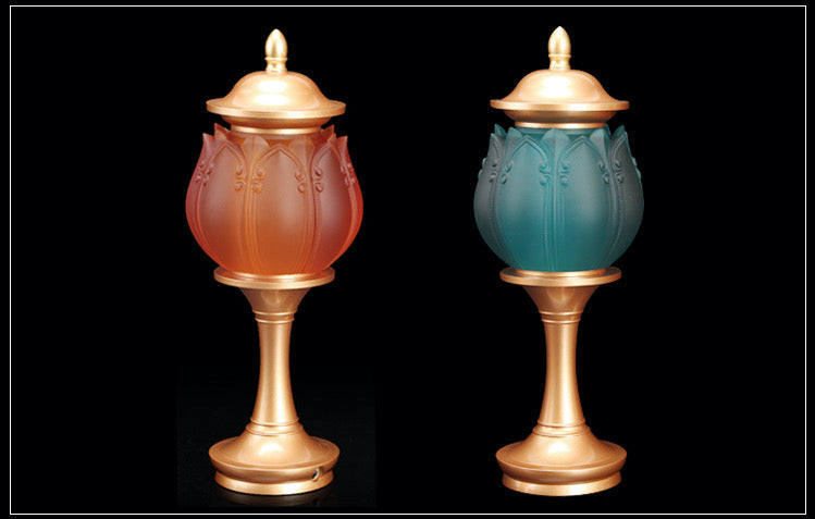 TXJ-650 Traditional Liuli Brass LED Home Decoration Bedroom Bedside Lamp Desk Lighting