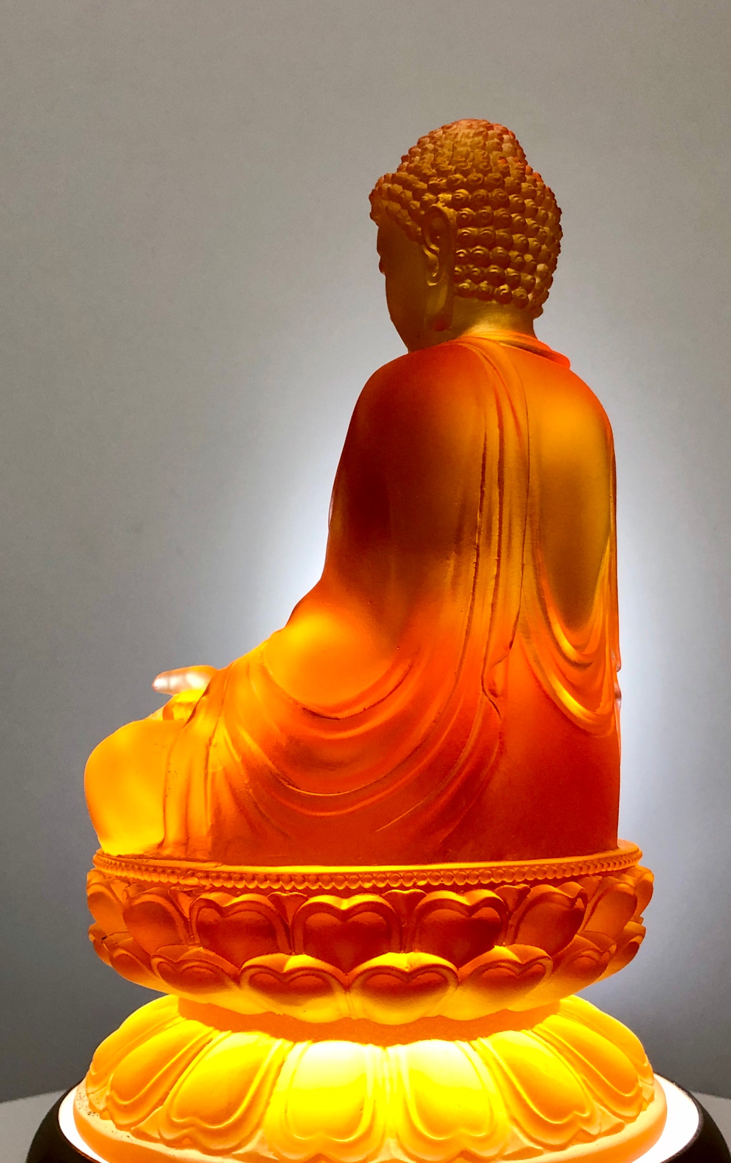 TXF-001   Home Temple Decoration Ornament  Liuli Sambo Buddha Statue