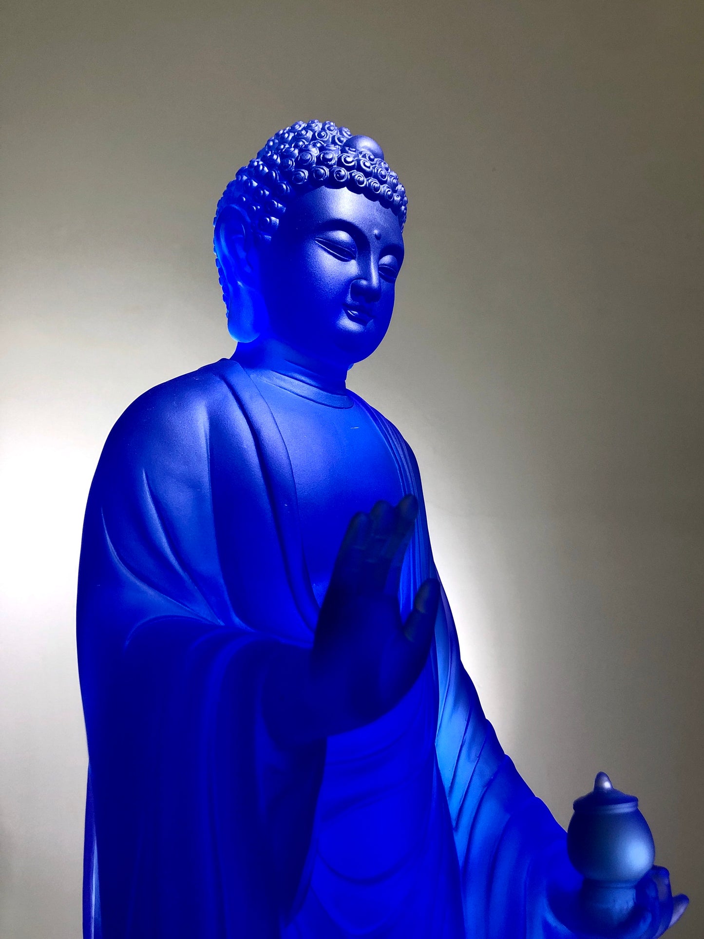 TXF-117S Traditional Liuli Three Buddhas of Eastern Crystal Glass Large Buddha Statues