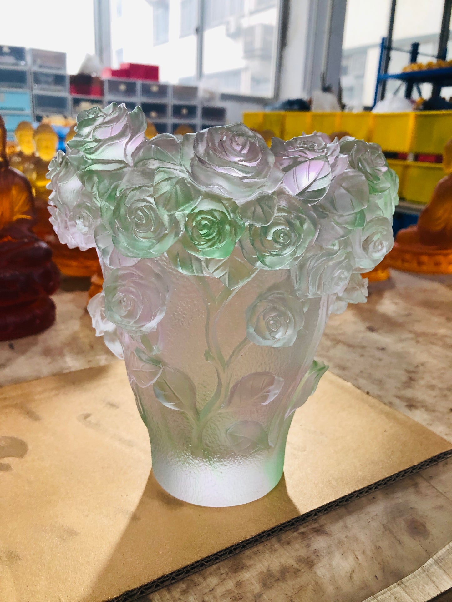 TXJ-940 Rose Vase Wedding Party Decoration Centerpiece Traditional Liuli crystal