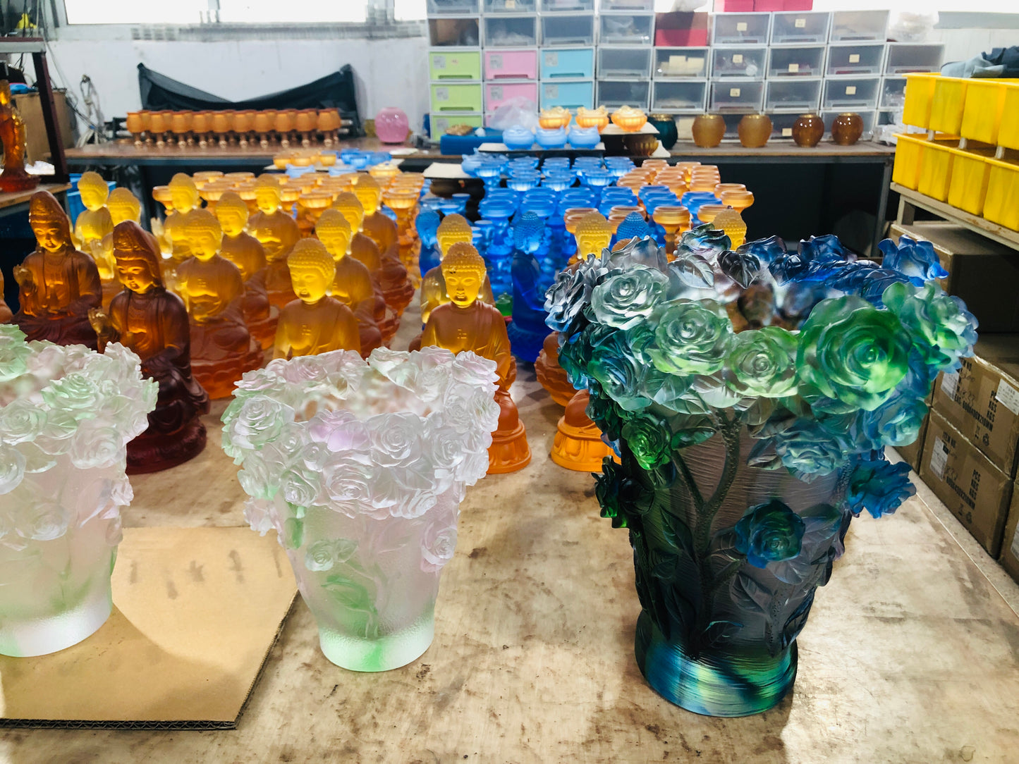 TXJ-940 Rose Vase Wedding Party Decoration Centerpiece Traditional Liuli crystal