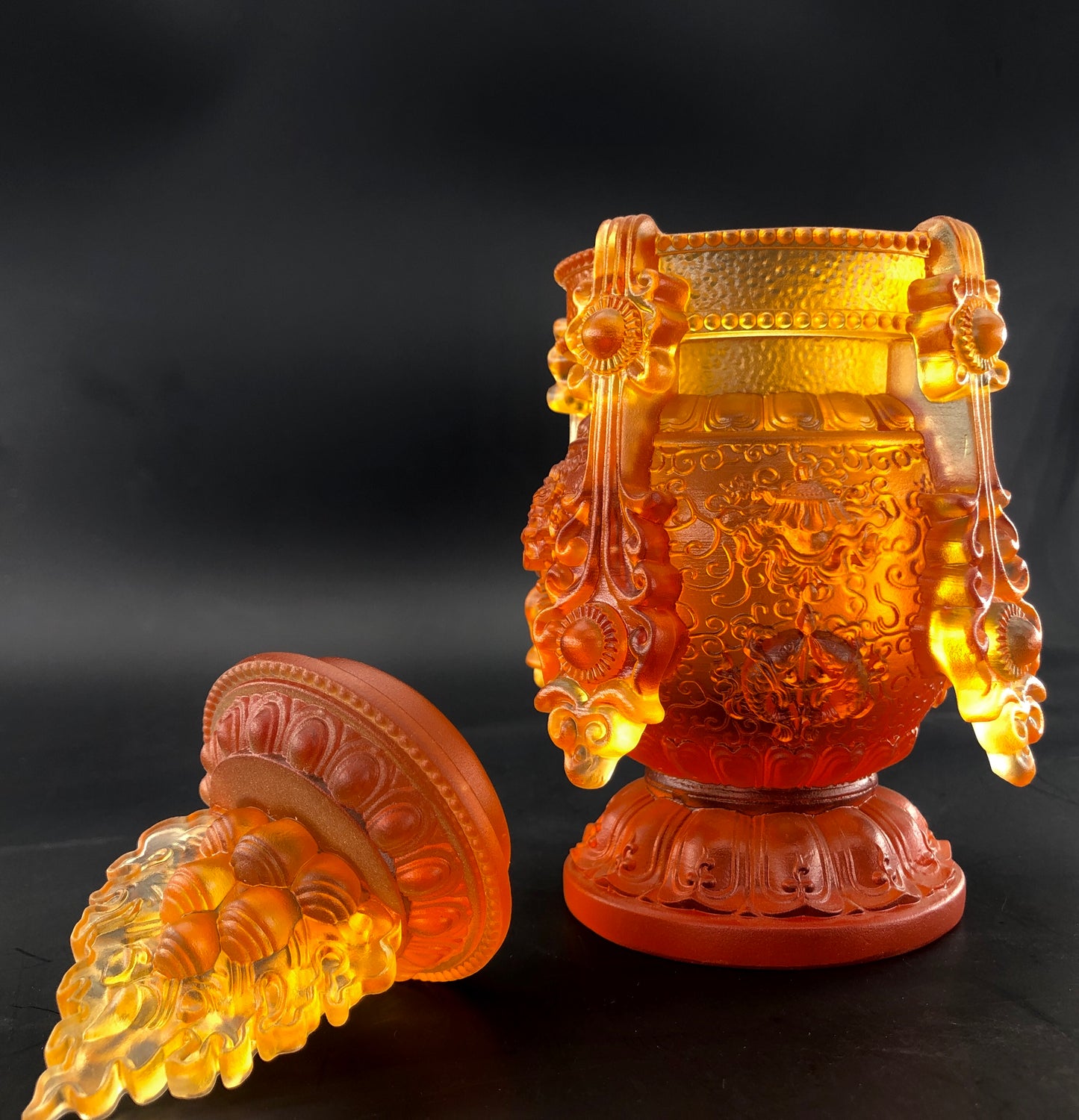 TXJ-362 Fengshui Home Decorative Ornaments Traditional Liuli Mani Bottle Wealth Vase