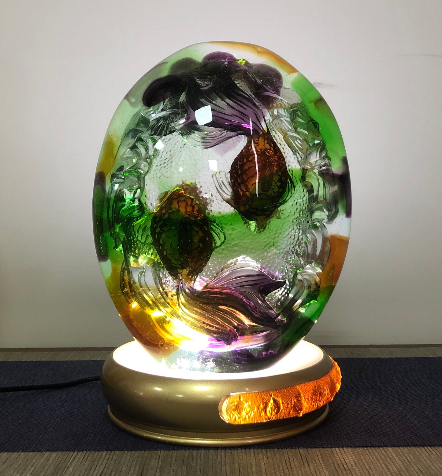 TXJ-928 OEM Fengshui Liuli Goldfish table decoration accessories
