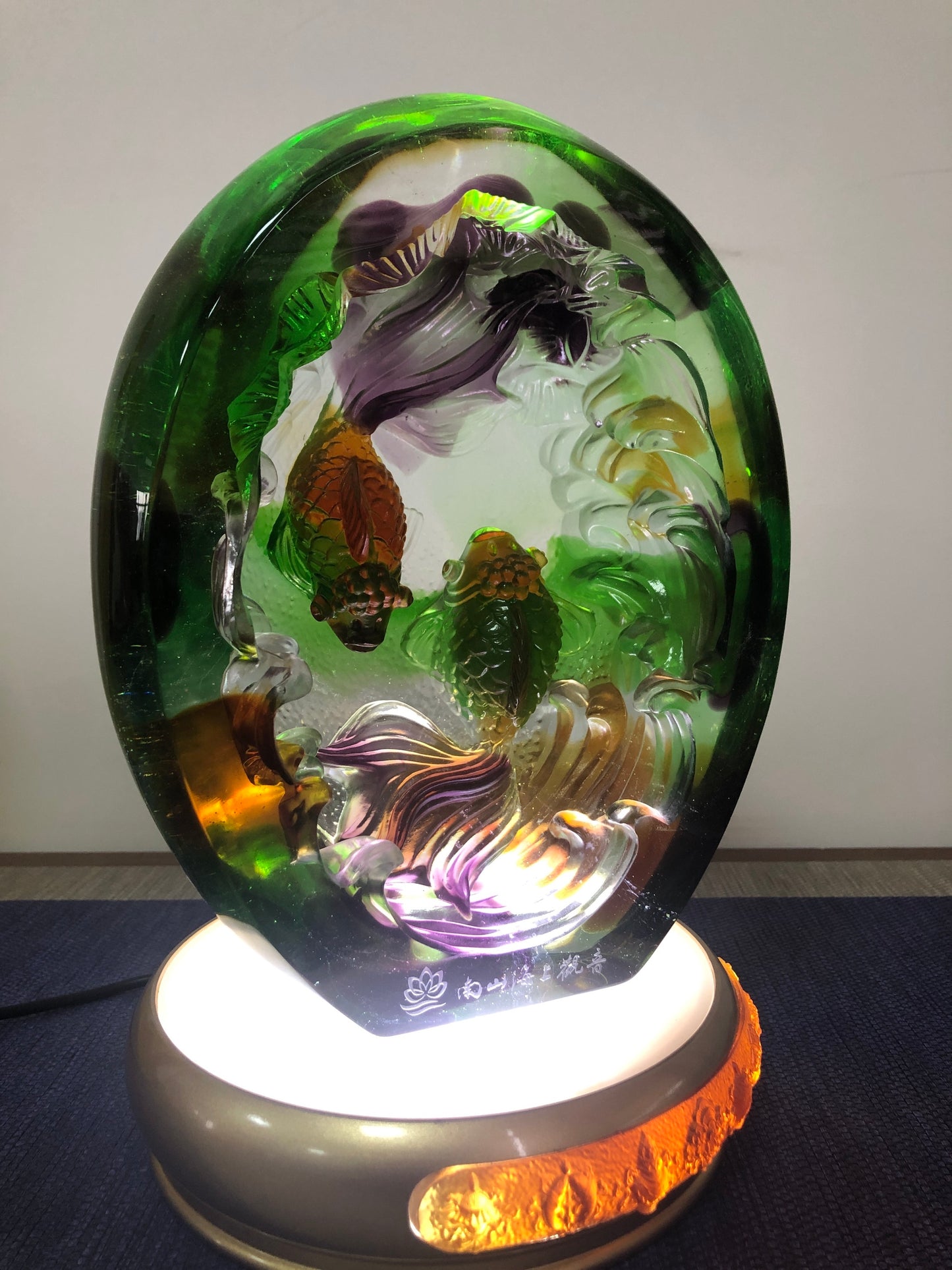 TXJ-928 OEM Fengshui Liuli Goldfish table decoration accessories