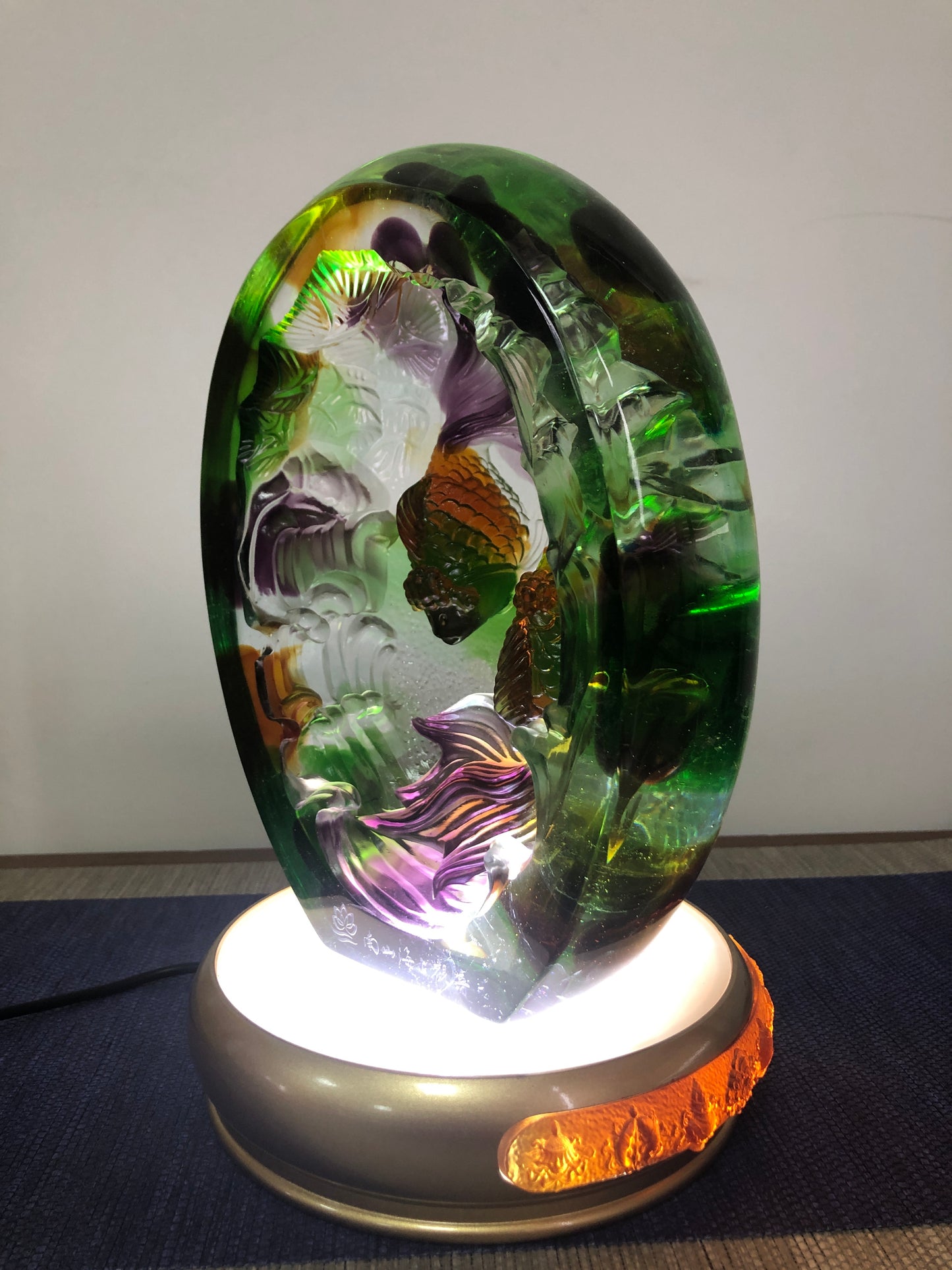 TXJ-928 OEM Fengshui Liuli Goldfish table decoration accessories