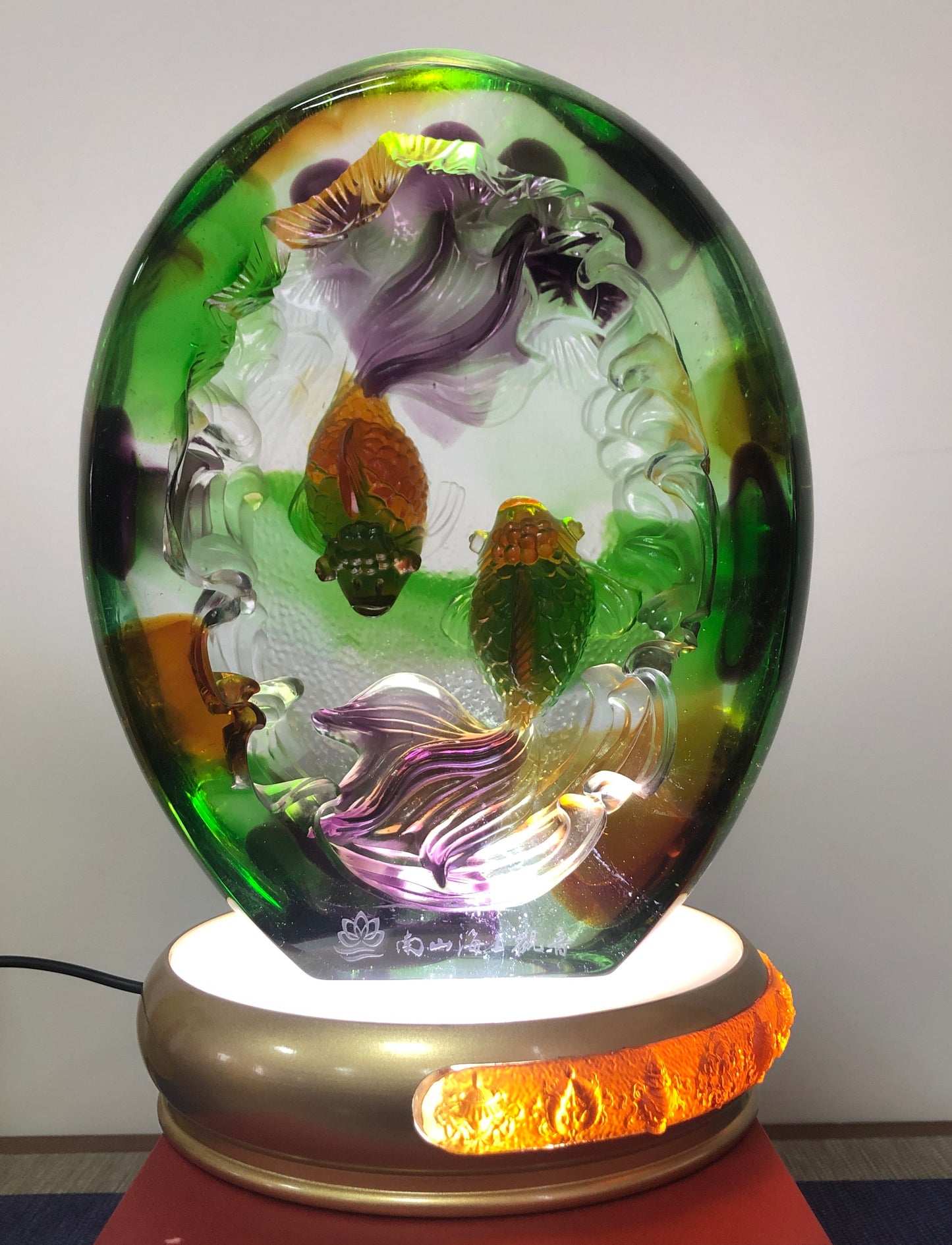 TXJ-928 OEM Fengshui Liuli Goldfish table decoration accessories