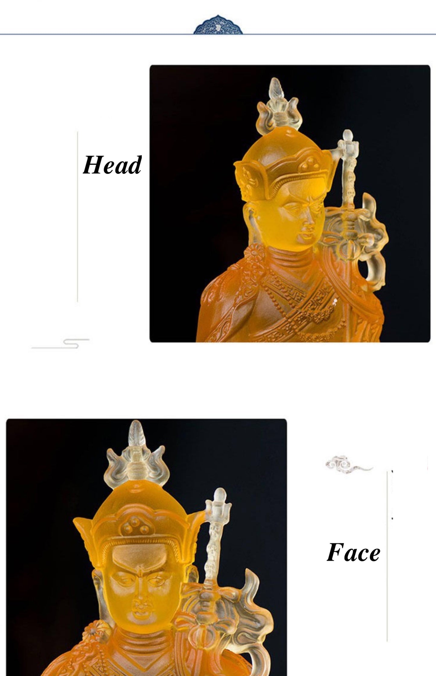 TXF-013 Factory Directly Selling Liuli Padmasamambhava Buddha Statue