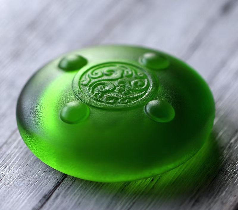 GF-974 Liuli Incense Stick Holder Lotus pattern Round