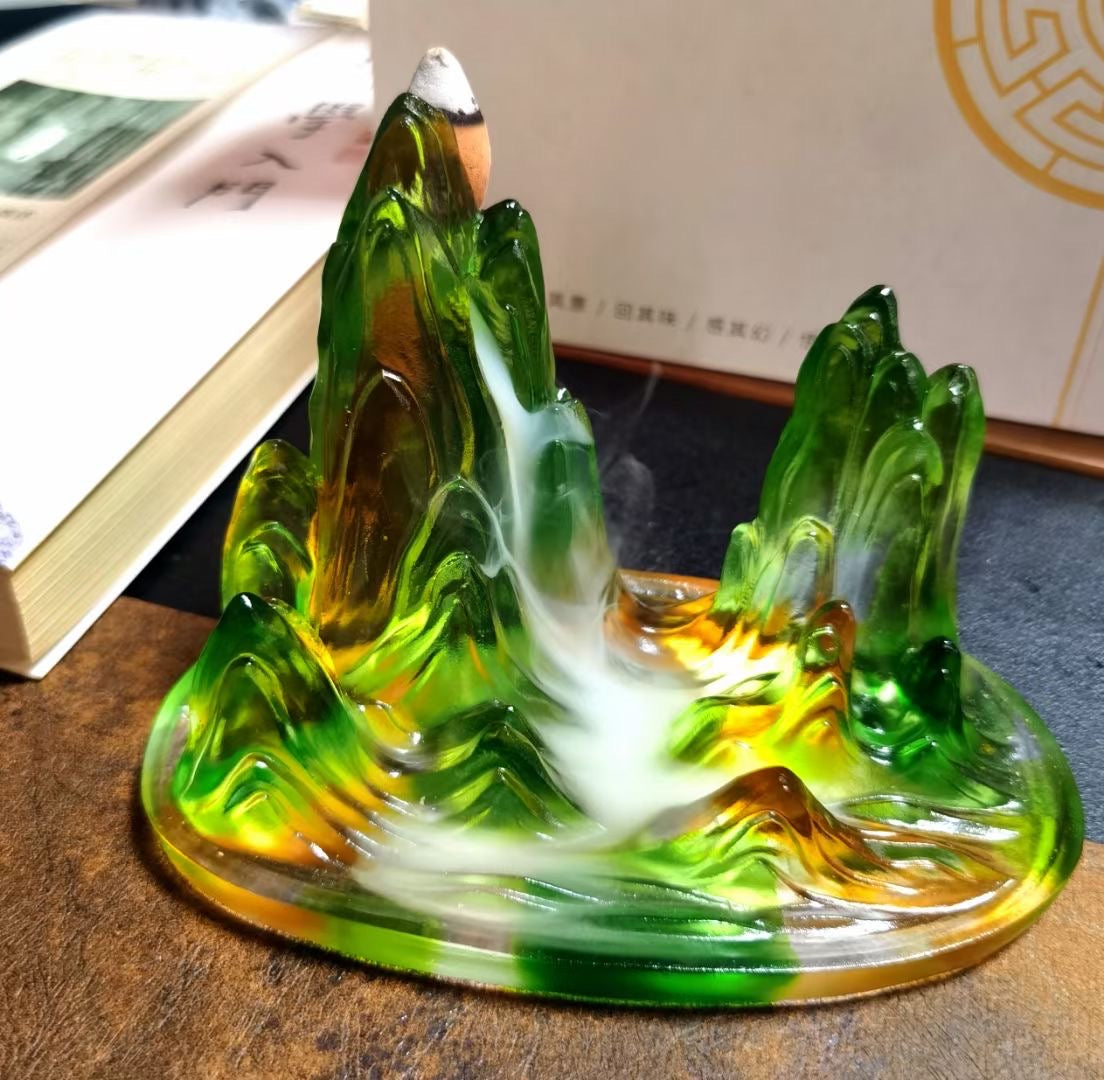 GF-972 Liuli Mountain shape incense burner back-flow cone incense