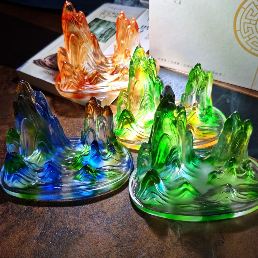 GF-972 Liuli Mountain shape incense burner back-flow cone incense