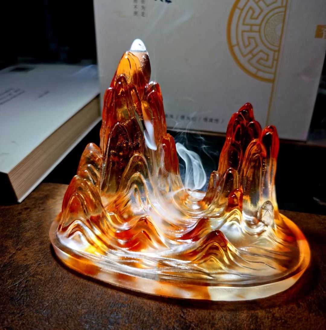 GF-972 Liuli Mountain shape incense burner back-flow cone incense