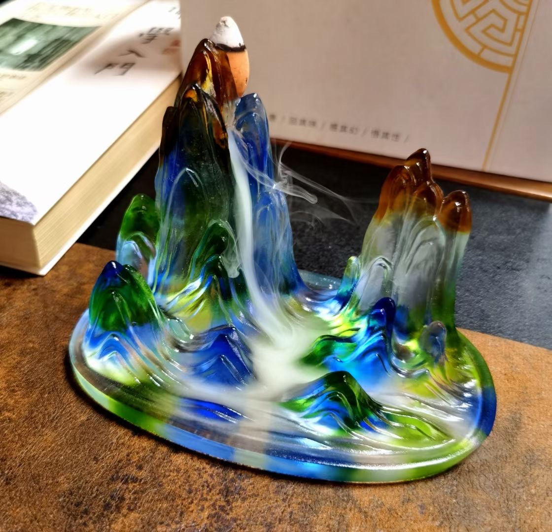 GF-972 Liuli Mountain shape incense burner back-flow cone incense