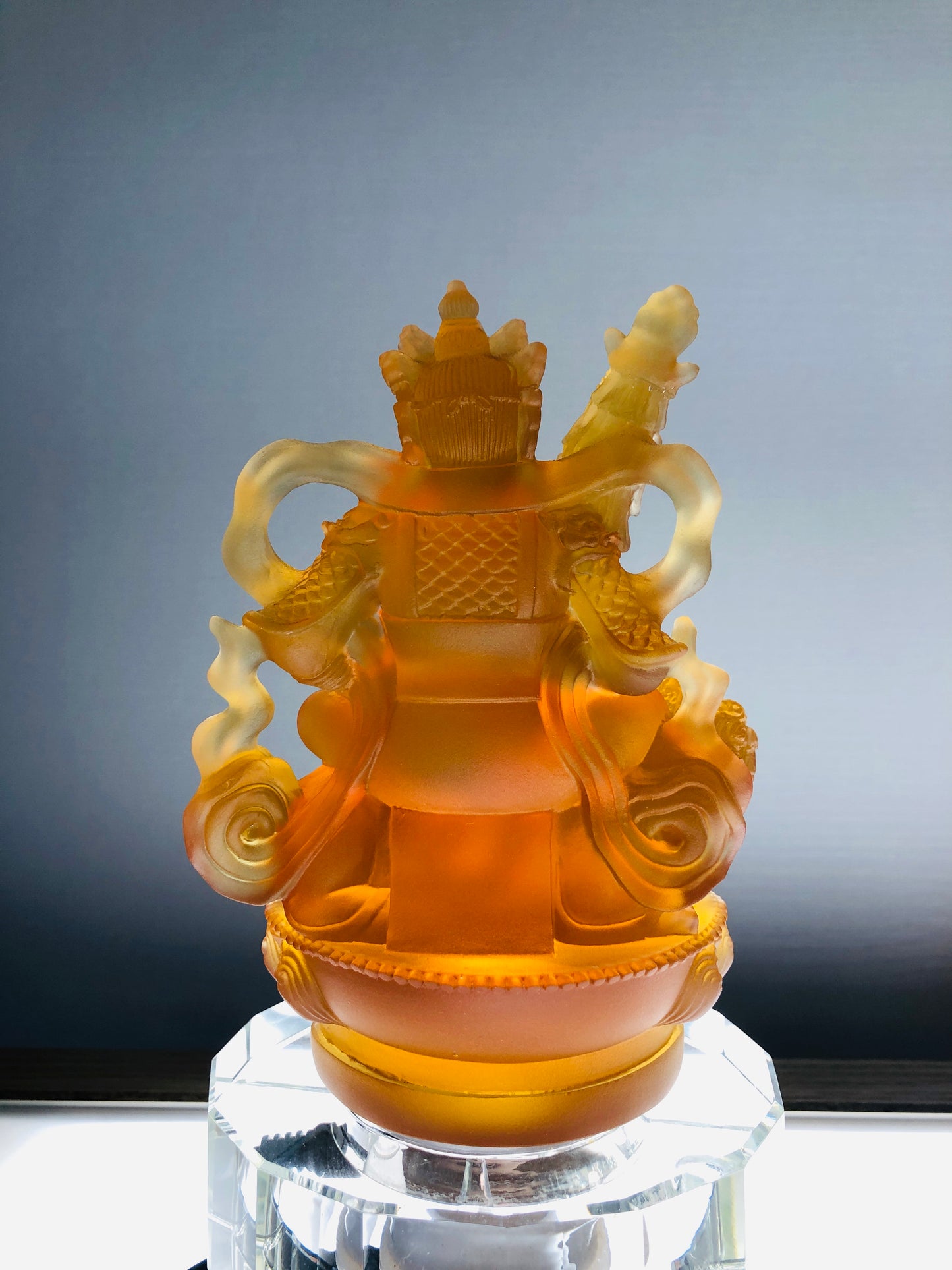 TXF-020 Liuli crystal Vaishravana Buddha God of Wealth Fortune Fengshui Decoration