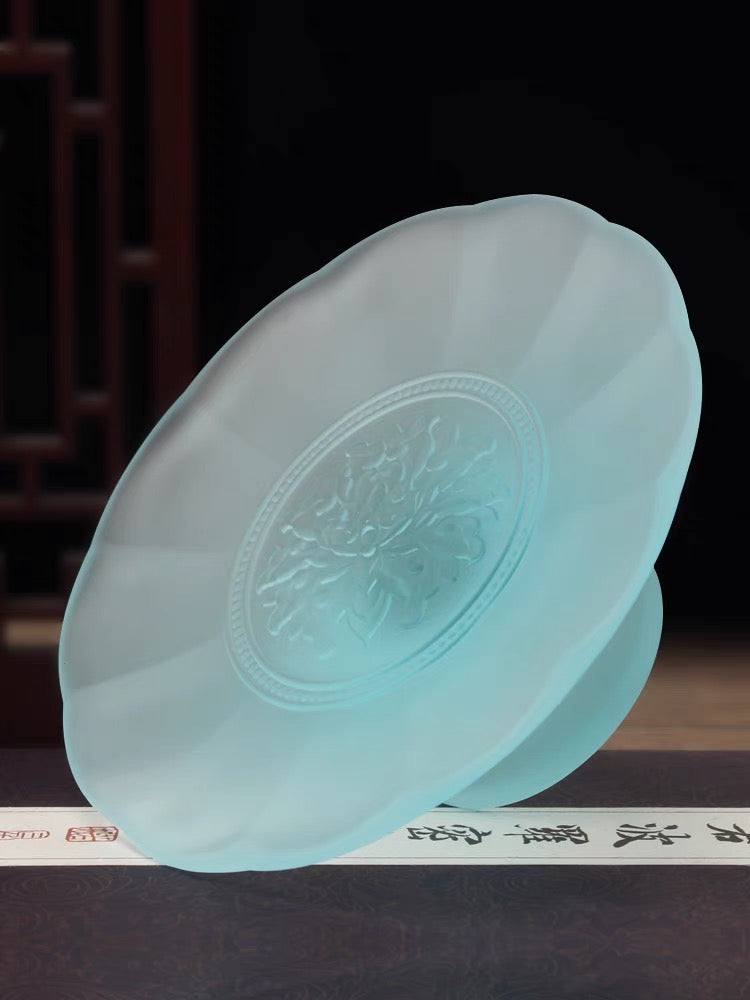 TXJ-325 Liuli Decoration Crystal Rosette Fruit Plate
