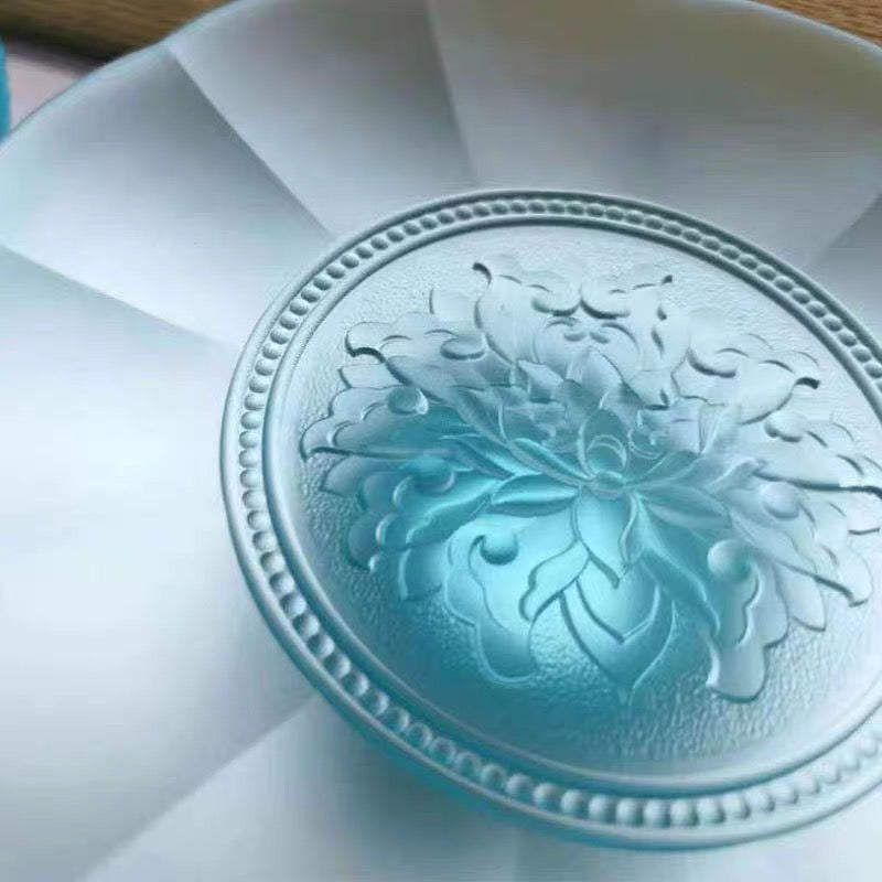 TXJ-325 Liuli Decoration Crystal Rosette Fruit Plate