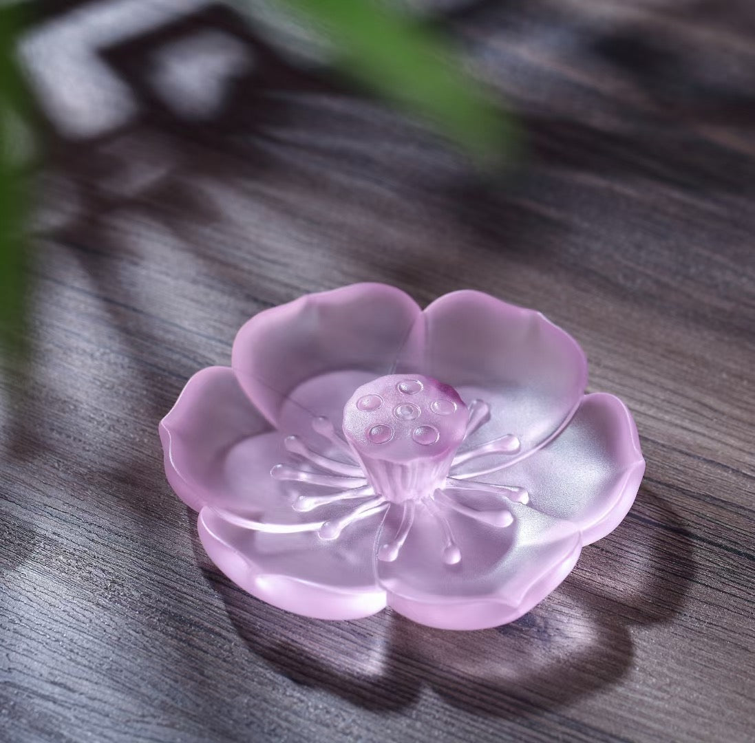 GF-973 Round Lotus flower design Liuli Incense Stick Holder