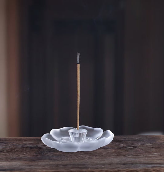 GF-973 Round Lotus flower design Liuli Incense Stick Holder