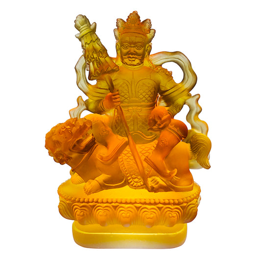 TXF-020 Liuli crystal Vaishravana Buddha God of Wealth Fortune Fengshui Decoration