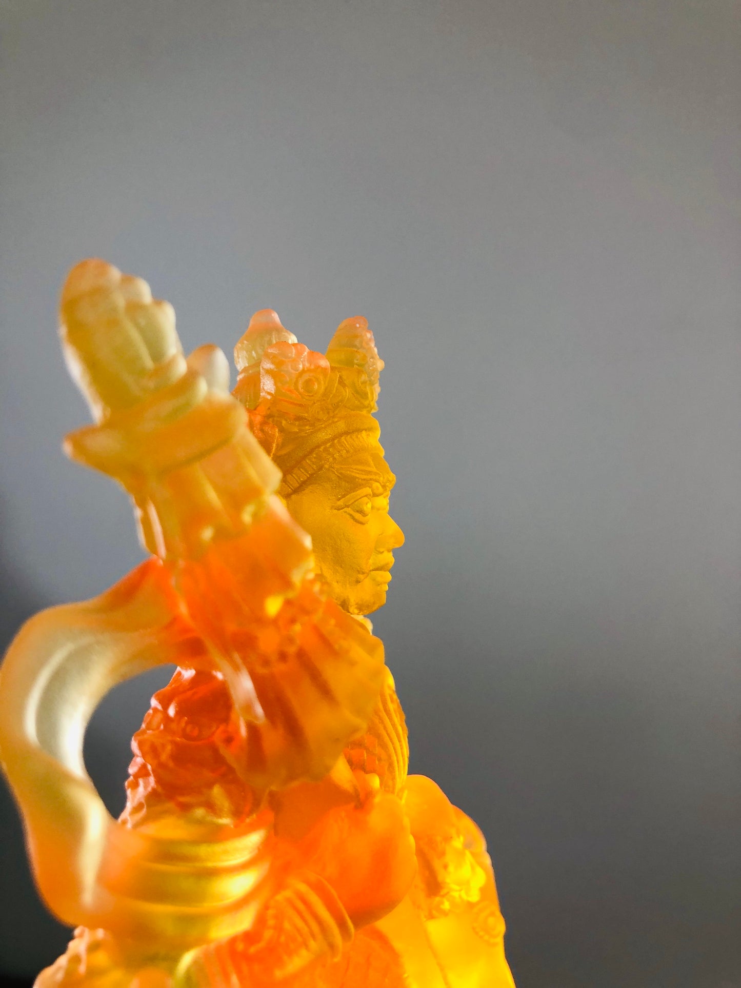 TXF-020 Liuli crystal Vaishravana Buddha God of Wealth Fortune Fengshui Decoration
