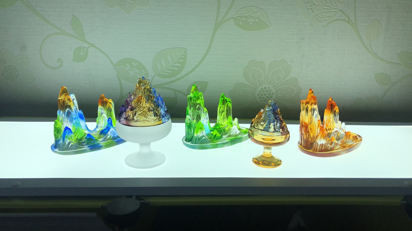 GF-972 Liuli Mountain shape incense burner back-flow cone incense