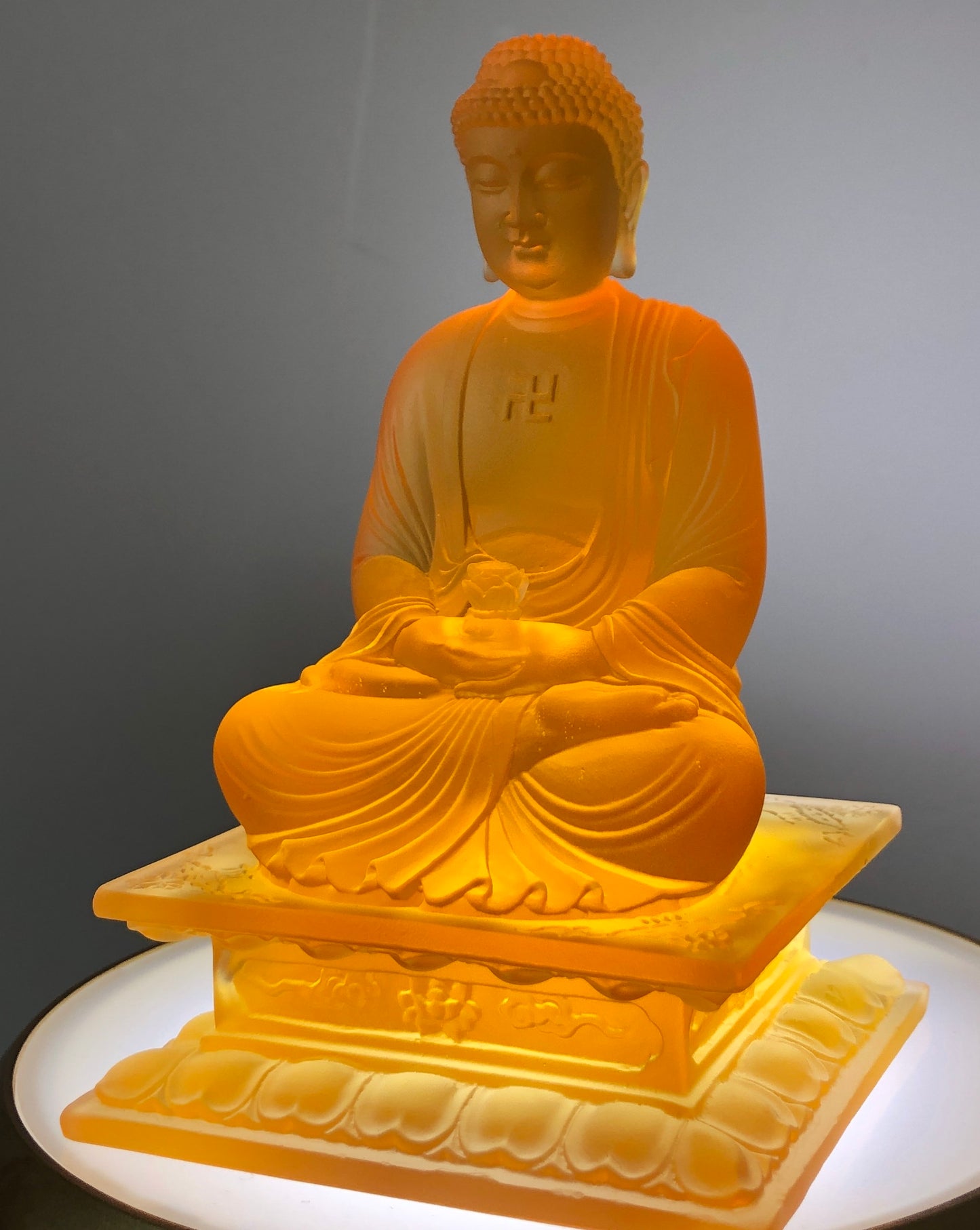 TXF-001   Home Temple Decoration Ornament  Liuli Sambo Buddha Statue
