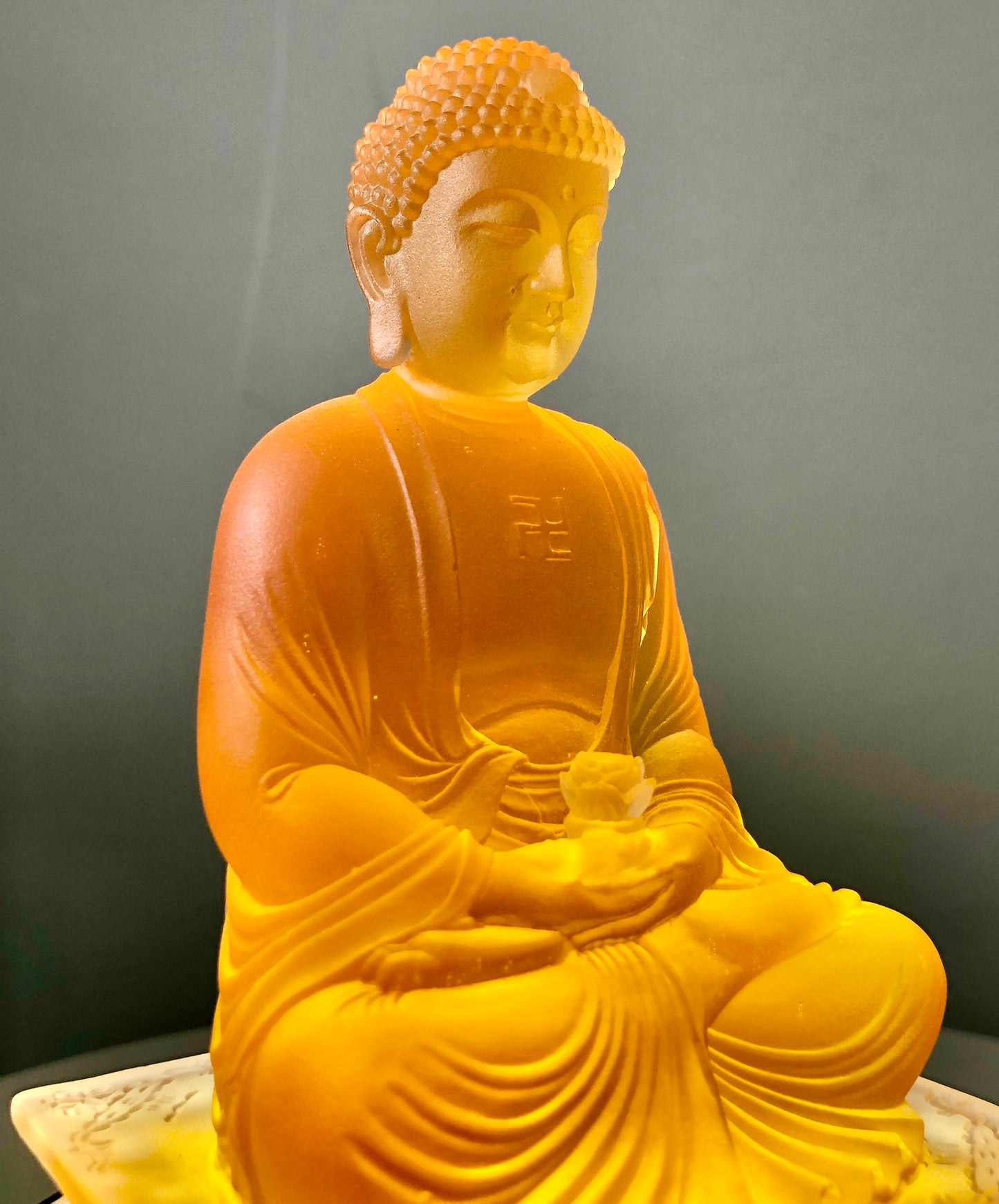 TXF-001   Home Temple Decoration Ornament  Liuli Sambo Buddha Statue