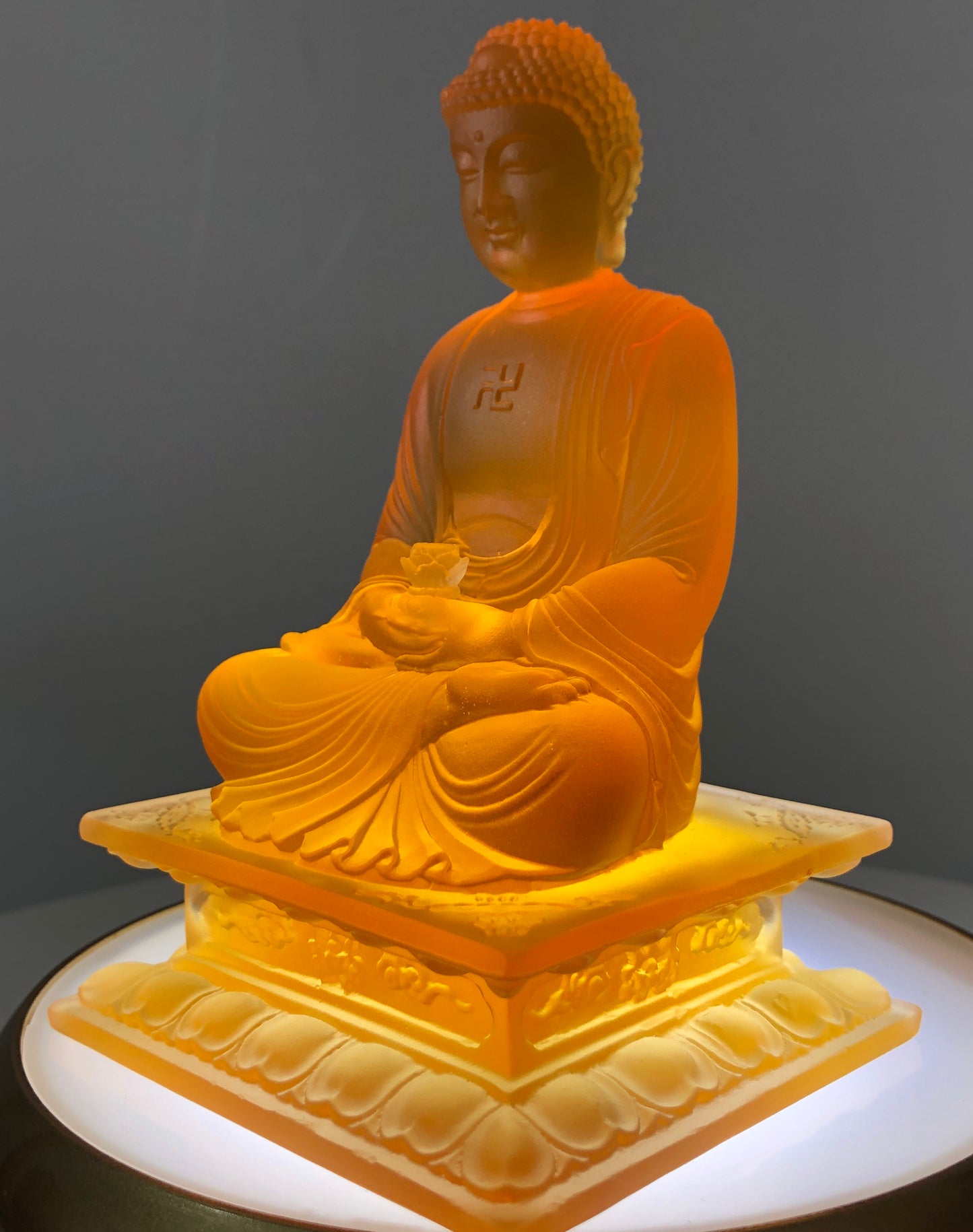 TXF-001   Home Temple Decoration Ornament  Liuli Sambo Buddha Statue