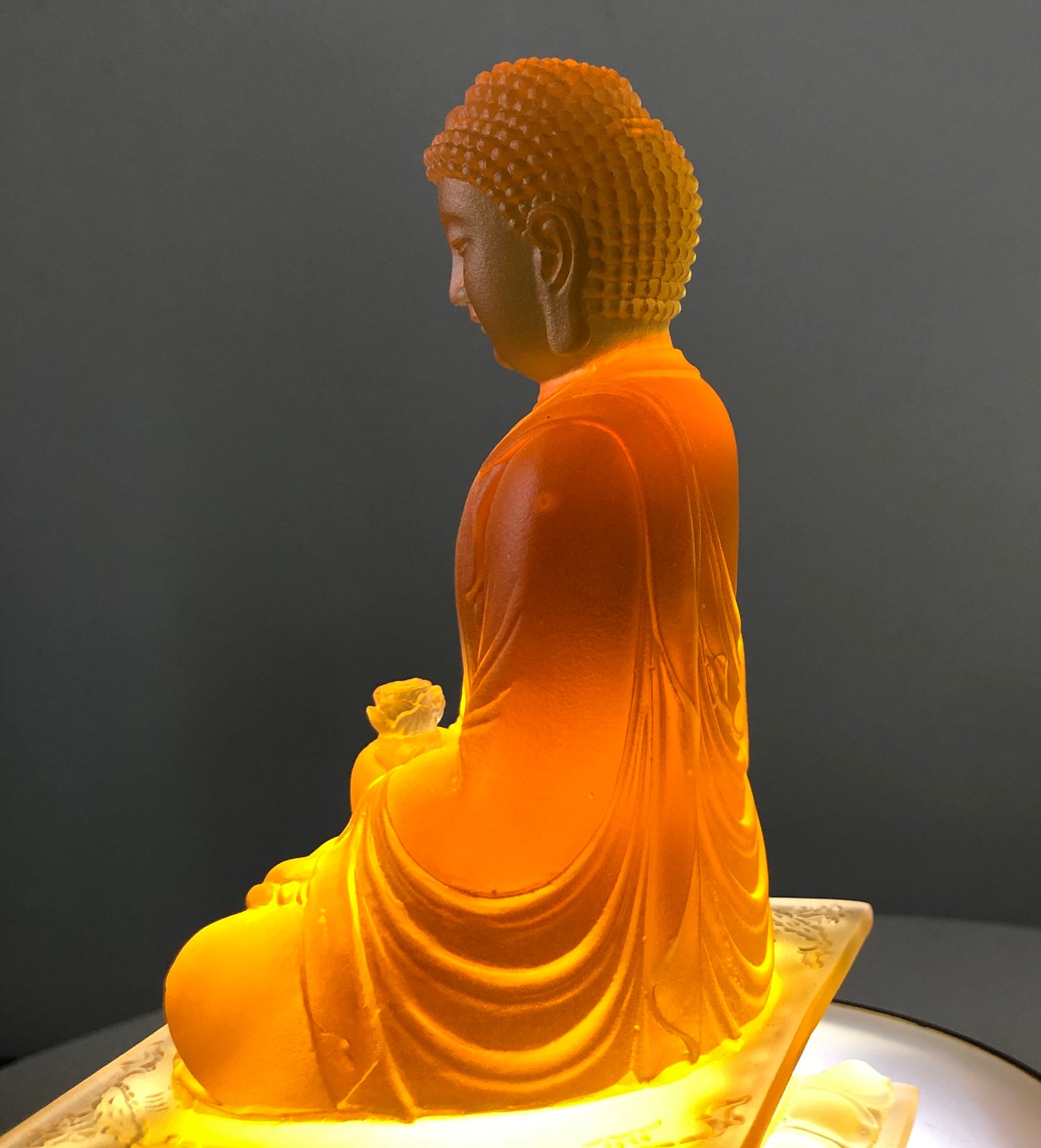 TXF-001   Home Temple Decoration Ornament  Liuli Sambo Buddha Statue