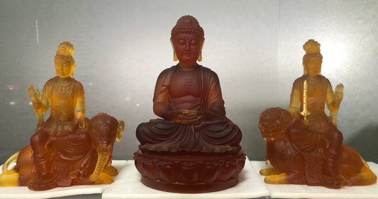 TXF-116 Three Saints of Huayan Buddha Shakyamuni Triad in Mahayana Chan Buddhism Items