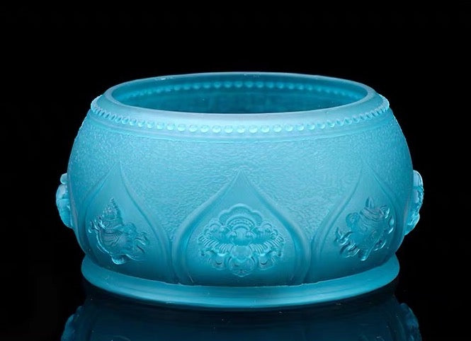TXJ-313  Eight-auspicious Incense Burner Censer Traditional Liuli Material