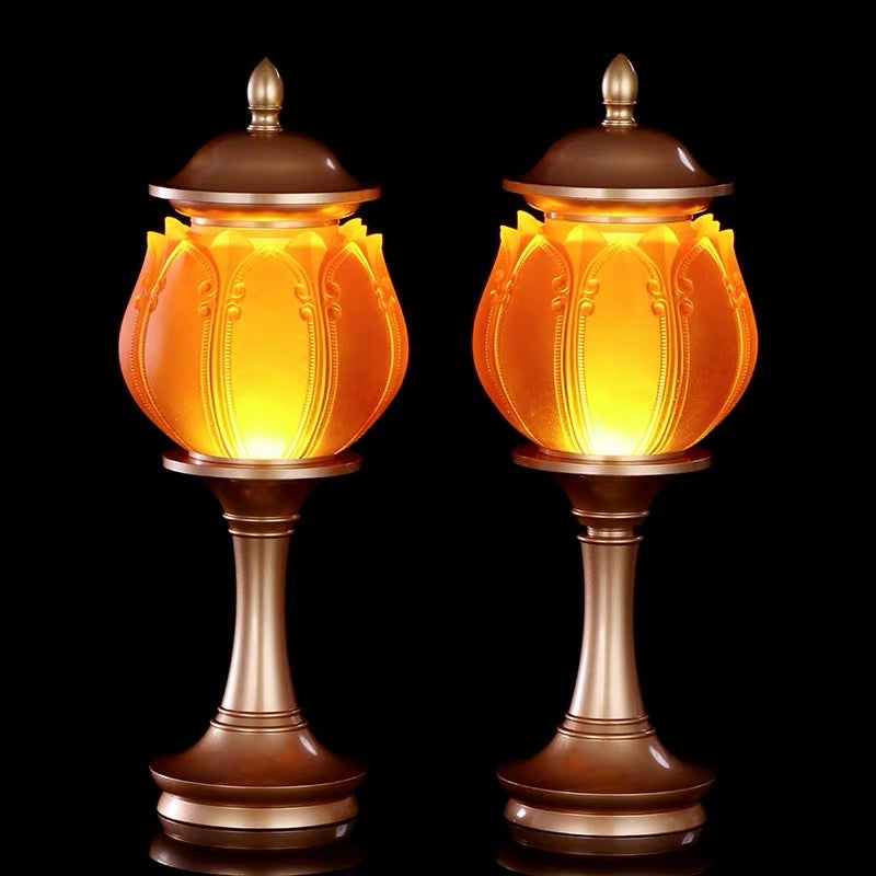 TXJ-650 Traditional Liuli Brass LED Home Decoration Bedroom Bedside Lamp Desk Lighting