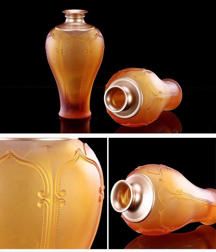 TXJ-331 Liuli Auspicious-flower Luxury Unique home decoration flower vase