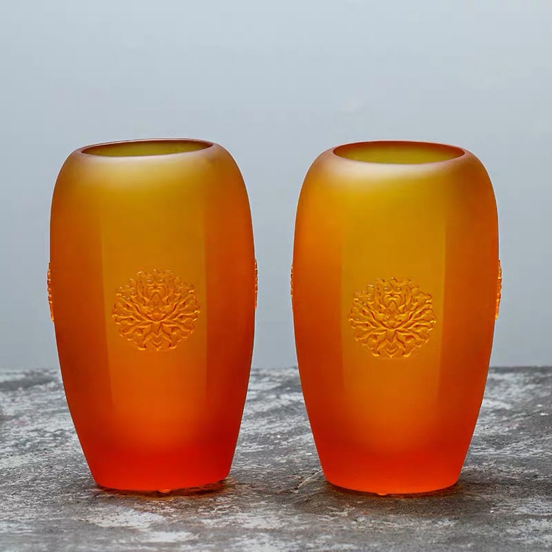 TXJ-335 Traditional Liuli Rosette Symbol Home Decorative vase