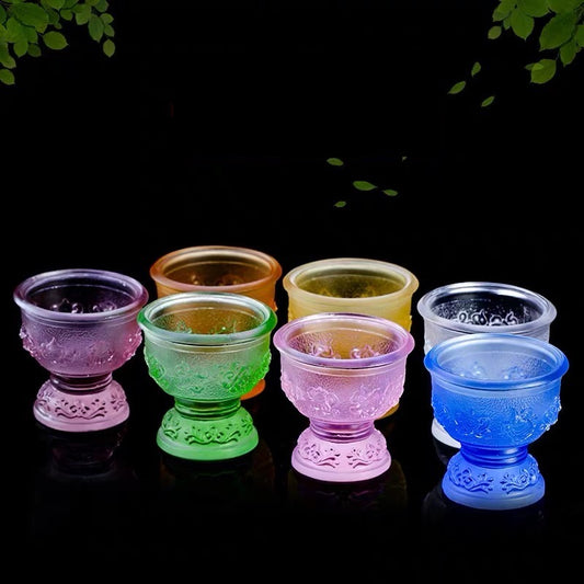 TXJ-281 Eight-auspicious water Cup Liuli Material