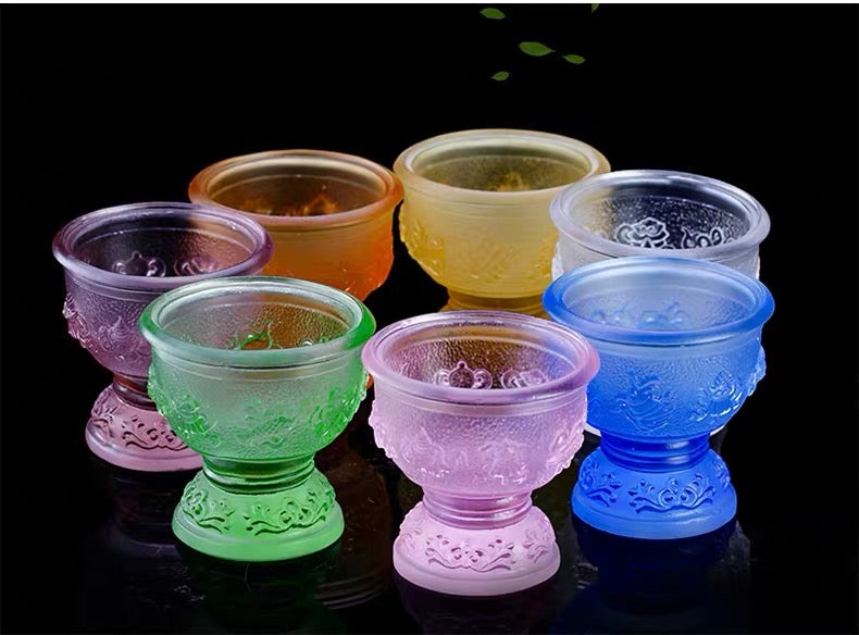 TXJ-281 Eight-auspicious water Cup Liuli Material