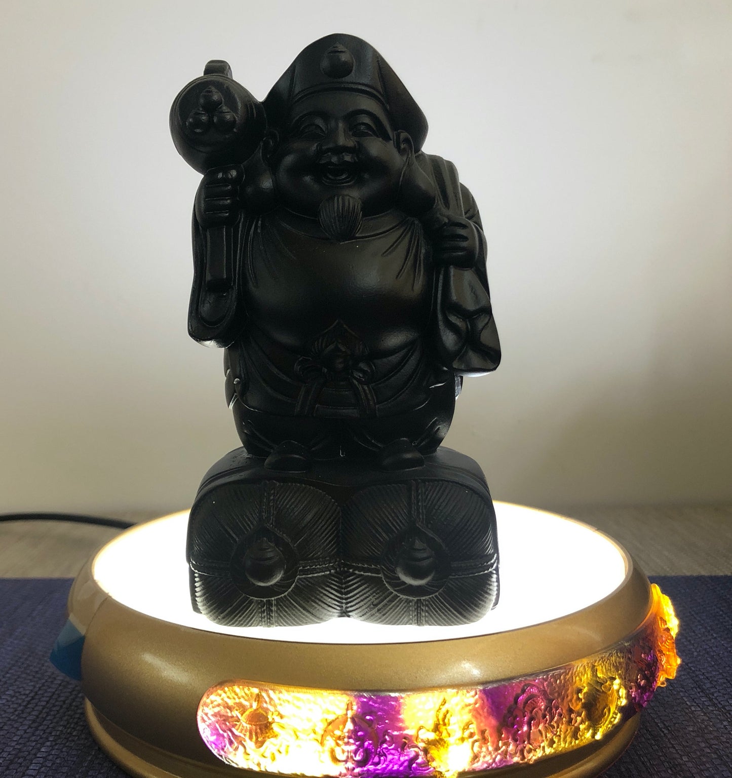 TXF-930 Traditional Liuli Daikokuten in Japan God of Wealth Mahakala Statue,Daeheukcheon in Korean
